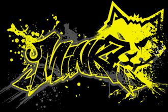 create dope graffiti, mascot logo for twitch esport streamer