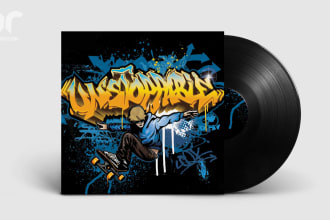 create a dope graffiti album cover street art inspired