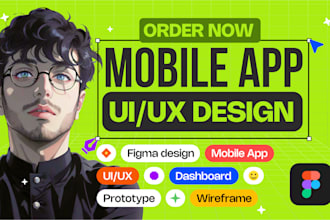 design mobile app, UX UI design, mockup, prototype in figma