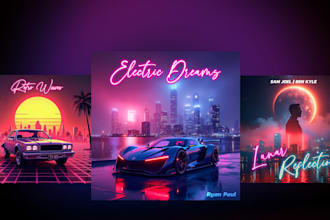 design neon single cover art or album cover design