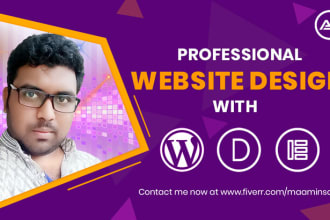do responsive wordpress website design by divi theme or elementor