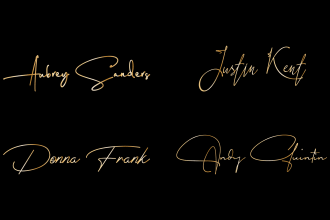 design a handwritten scripted calligraphy cursive signature logo name