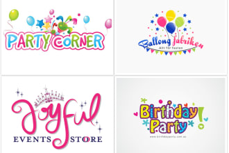 create modern events party and functions logo