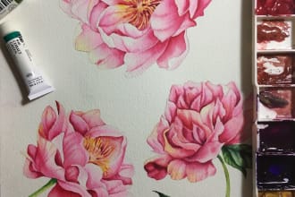 draw flower you will ever need by watercolor