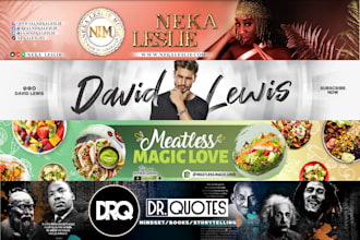 design an eye catching youtube banner and logo