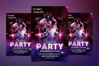 make unique party flyer design, facebook cover, event design