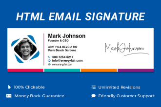 design premium clickable html email signature