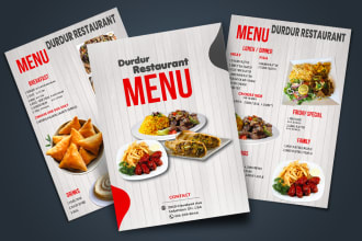 design editable restaurant menu food menu