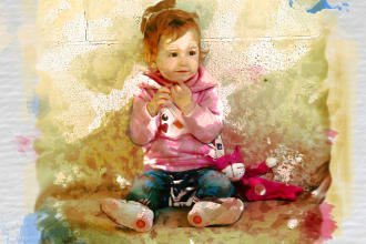 make a digital painting based on a photo that you sent me