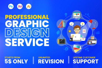 do any kind of graphic design using photoshop illustrator adobe xd