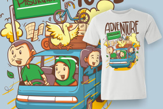 create custom cartoon graphic t shirt design