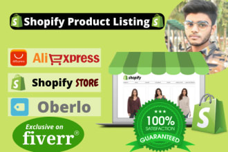 do dropshipping shopify product listing and data entry