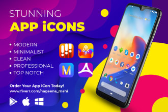 design stunning app icon for ios android or windows
