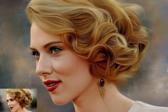 draw portrait oil painting based on your photo