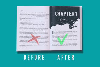 do fiction book formatting, paperback layout design, and kindle ebook formatting