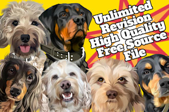 draw your pet into vector cartoon