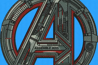 do complicated design for embroidery logo in few hours
