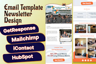 design getresponse, icontact, mailchimp, hubspot email template newsletter