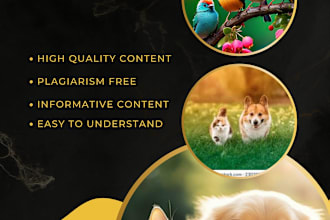 write high quality  SEO optimized articles about pets