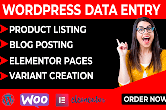 do wordpress data entry and woocommerce product listing