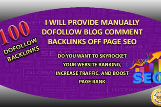 do manually 100 dofollow blog comment on high da pa