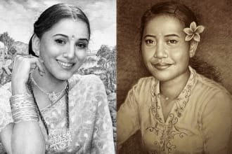 draw realistic photo illustration with pencil
