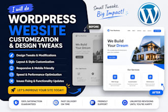 do wordpress website customization and design tweaks