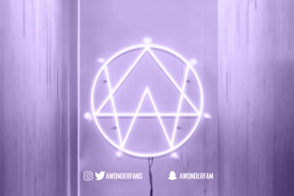make your logo in realistic neon light for wallpaper