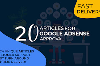 provide 20 articles for google adsense approval