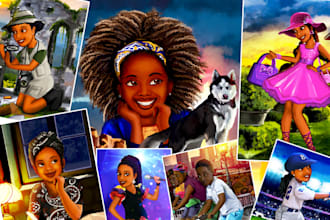 draw cute kids children book illustration design
