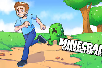draw your minecraft character in comic style illustration