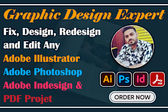 do any job using adobe photoshop, illustrator, or indesign