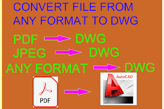 convert from any format to autocad dwg, hand sketch to dwg