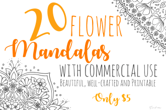 send you 20 flower mandala coloring book pages