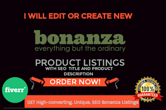 do bonanza listing with SEO title and product description