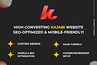 kajabi website, online course and sales funnel
