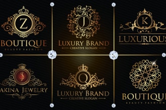 design vintage luxury gold silver elegant corporate logo
