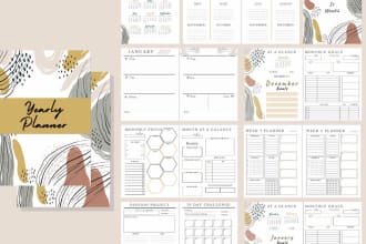design a unique full planner, journal or calendar for you