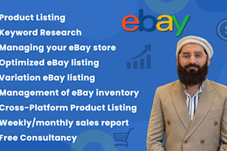 do ebay listing, optimization, keyword research, product listing