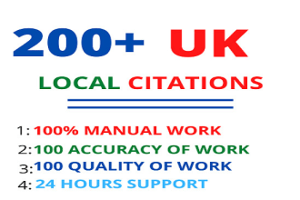 do 200 plus top UK local citations for local seo