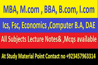 prepare lectures notes mcqs and assignments