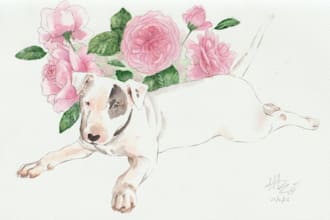 draw your dog in watercolors