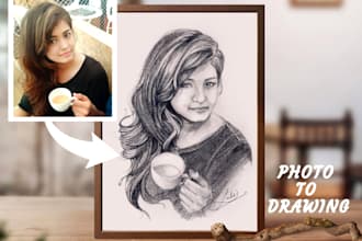 make your portrait in pencil and charcoal