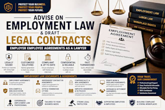 advise on employment law and draft employer employee legal agreements