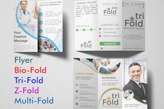 design flyer, brochure, bifold, trifold, multipage brochure