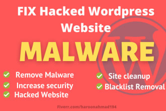 recover hacked wordpress website, remove malware and fix security