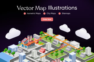design high quality vector map illustrations or city maps