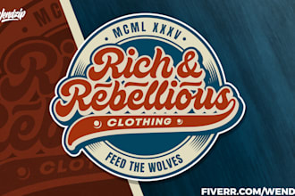 create a retro vintage illustration patch badge logo design
