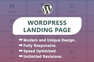 create responsive wordpress landing page or wordpress website