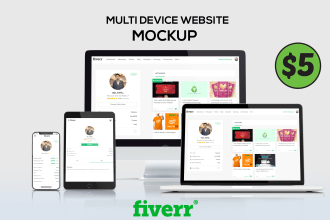create 500 multiple device mockups of your website screenshot in 3h